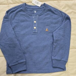 Blue Kids Henley Shirt